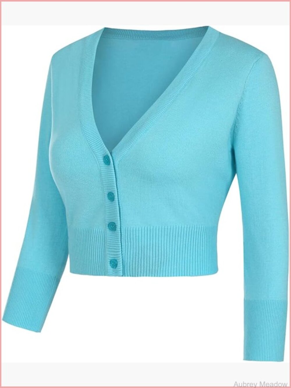 Cropped Shrug Bolero 3/4 Sleeve Button Down Cardigan Sweater